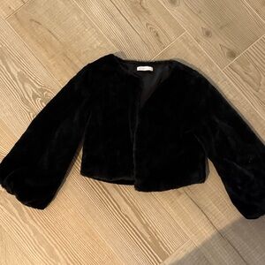 GB girls Black Faux Fur Jacket